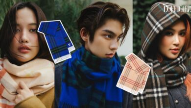 ไบร์ท วชิรวิชญ์ กับ ฟรีน สโรชา ส่งมอบความสุขผ่านผ้าพันคอจาก Burberry