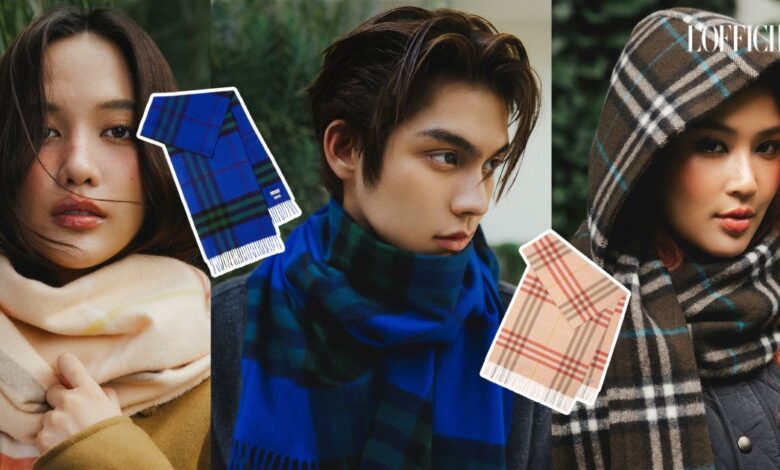 ไบร์ท วชิรวิชญ์ กับ ฟรีน สโรชา ส่งมอบความสุขผ่านผ้าพันคอจาก Burberry