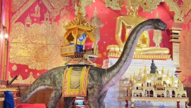 Unveiling the World’s Only Dinosaur Pulpit at Wat That, Khon Kaen – Where Science Meets Spirituality!
